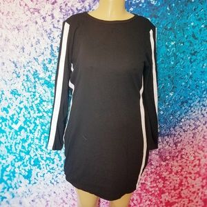 Striped  Black  Dress